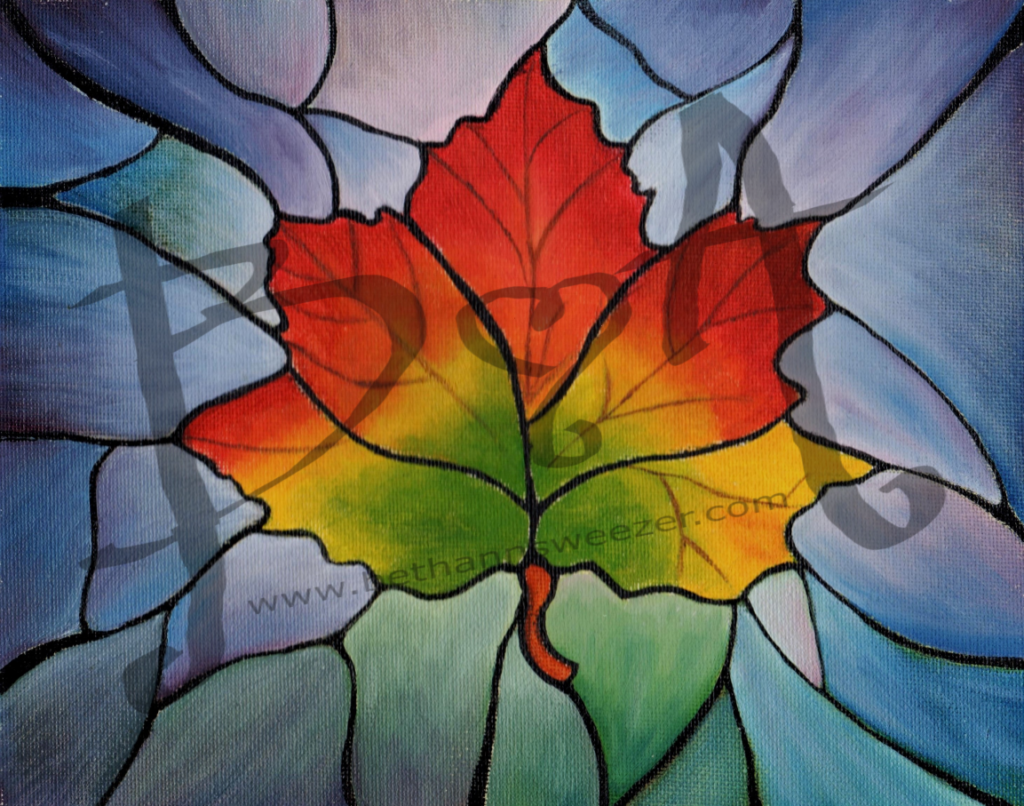 Stained Glass Leaf Greeting Card – Off Kilter Kilts